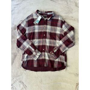 Jachs Men’s Red White Plaid Bolivar Doublecloth Button Down Shirt Size 2XL NWT